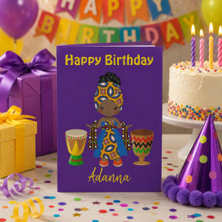 Royal African theme Birthday Greetings for Her Holiday Card