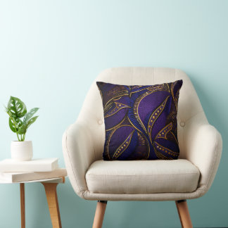 Royal Afro Wax Pattern Throw Pillow