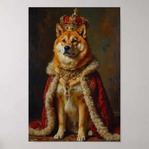 Royal Akita Portrait Artwork – Regal Japanese Poster