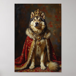 Royal Alaskan Malamute Portrait Art Poster