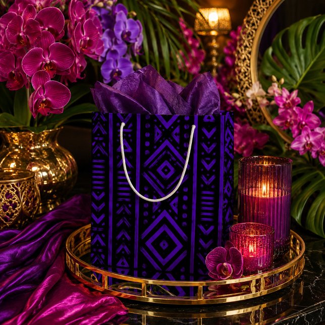 Royal Amethyst | Afrocentric Geometric  Large Gift Bag (Creator Uploaded)