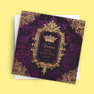 Royal Amethyst Quinceañera, custom Invitation