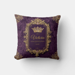 Royal Amethyst Quinceañera, custom Throw Pillow