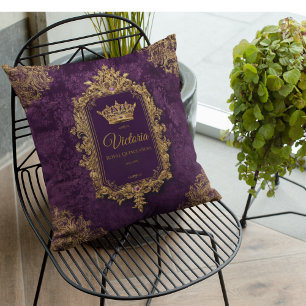 Royal Amethyst Quinceañera, custom Throw Pillow