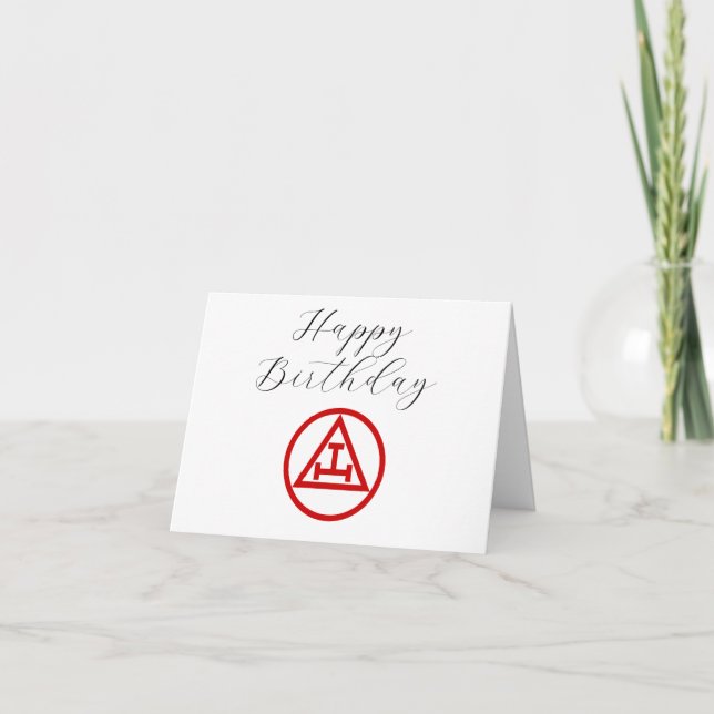 Royal Arch Freemason Masonic Mason Birthday Thank You Card (Front)