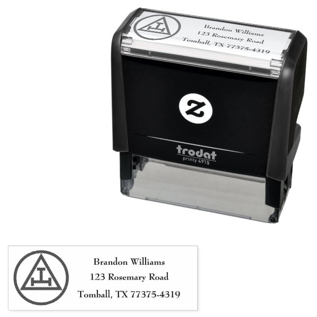 Royal Arch Freemason Masonic Square Compass  Self-inking Stamp (In Situ)