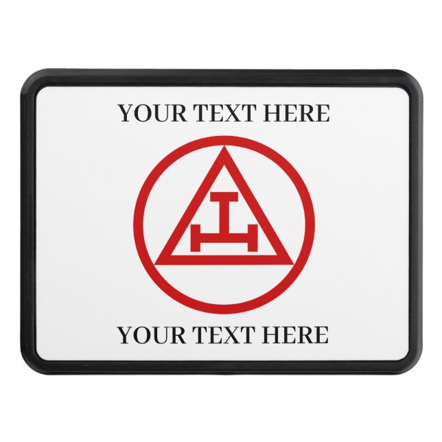 Royal Arch Freemason Square and Compass Masonic  Trailer Hitch Cover (Front)