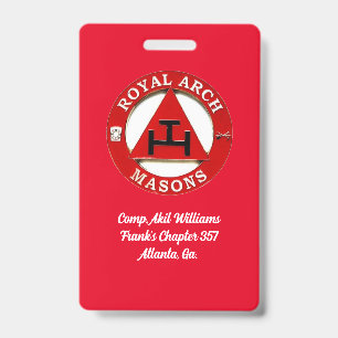 Royal Arch Mason Name Tag Badge