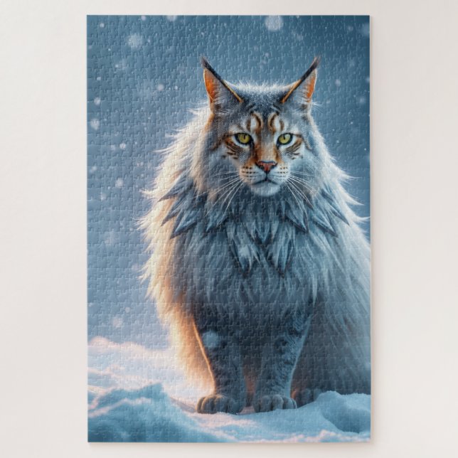 Royal Arctic Lynx Cat Puzzle (Vertical)