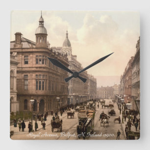 Royal Avenue, Belfast, N. Ireland c1900 Square Wall Clock