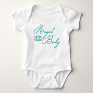 Royal Baby in Blue with Vintage Crown Baby Bodysuit