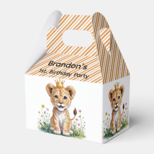 Royal Baby Lion 1st. Birthday Party Favor Box