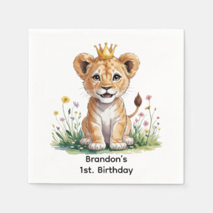 Royal Baby Lion 1st. Birthday Party Napkin