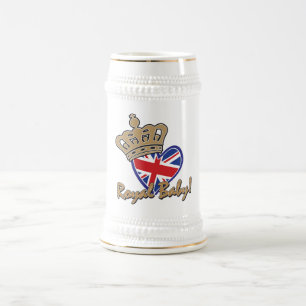 Royal Baby UK Heart Flag Beer Stein