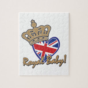 Royal Baby UK Heart Flag Jigsaw Puzzle