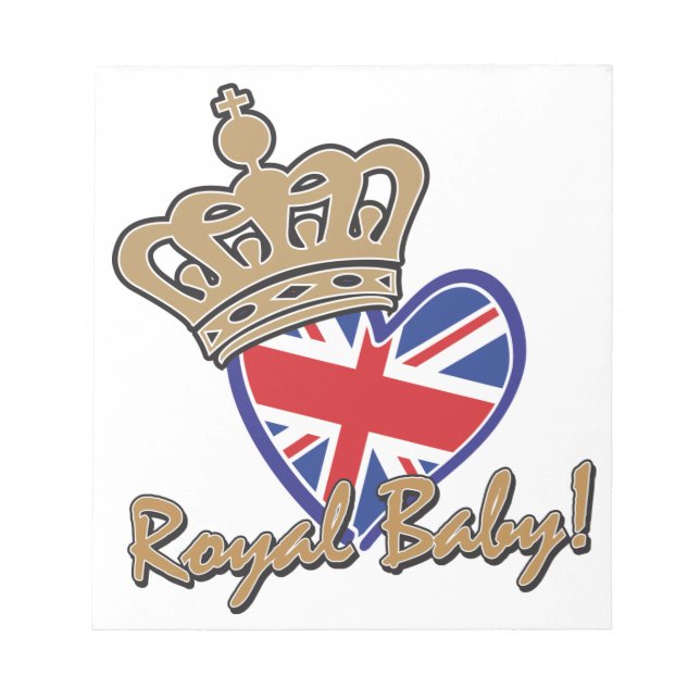 Royal Baby UK Heart Flag Notepad (Front)