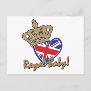 Royal Baby UK Heart Flag Postcard