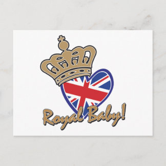 Royal Baby UK Heart Flag Postcard
