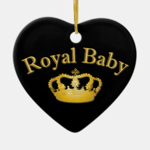 Royal Baby with Golden Crown Ceramic Ornament