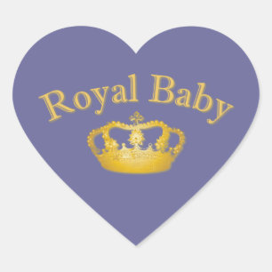 Royal Baby with Golden Crown Heart Sticker