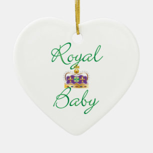 Royal Baby with Purple and Gold Crown Ceramic Ornament