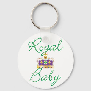 Royal Baby with Purple and Gold Crown Keychain