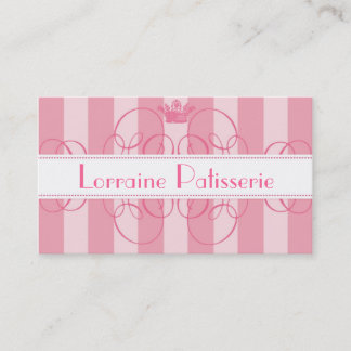 Royal Bakery Pink Calligraphy Crown Business Cards