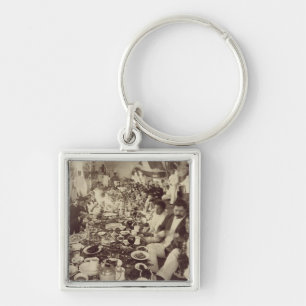 Royal Banquet at King Kalakana's Boat House, c.187 Keychain
