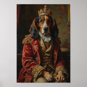 Royal Basset Hound Portrait Poster