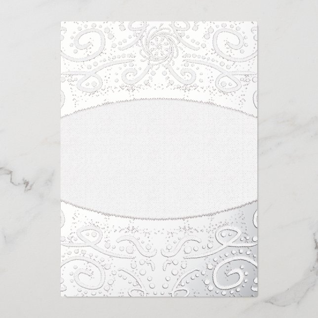 Royal Batik Floral Wedding Invitation Dusty Grey (Front)