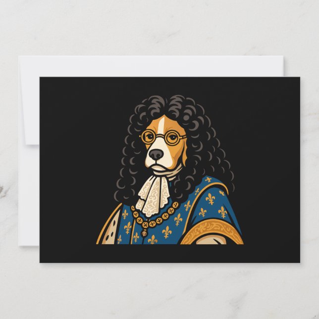 Royal Beagle Dog His Majesty Fluffness Invitation (Front)