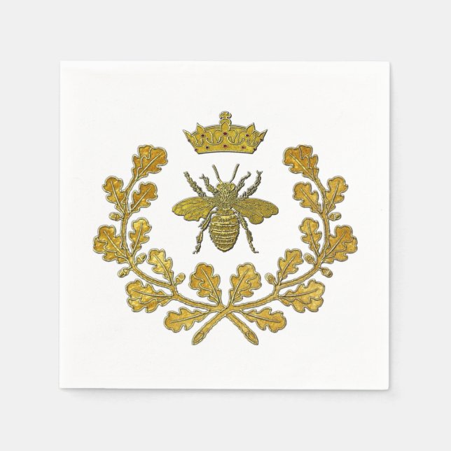 Royal Bee Crest & Your Colour Napkin (Front)