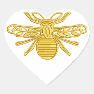 royal bee, imitation of embroidery heart sticker