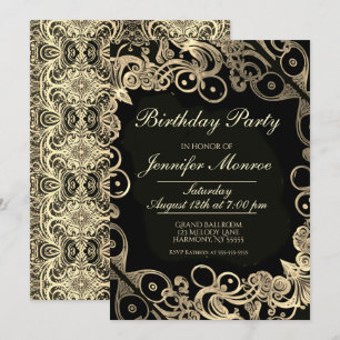 Royal Birthday Party Gold Ornate Invitation