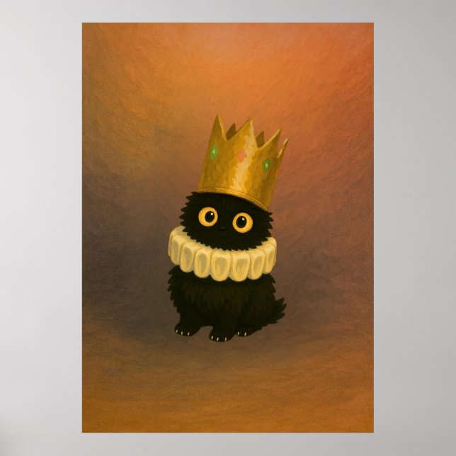 Royal Black Cat in Ghibli Style Poster de la Couro (Devant)