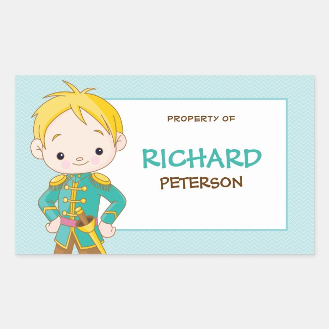 Royal Blonde Prince Book Label / Gift Tag Sticker (Front)