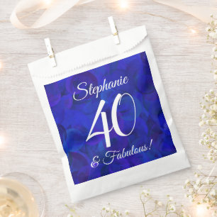 Royal Blue 40 and Fabulous Birthday Party Favour Bag