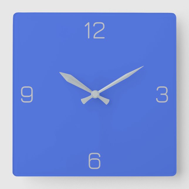 Royal Blue 4169E1 Colour - Add a Name Option Square Wall Clock (Front)
