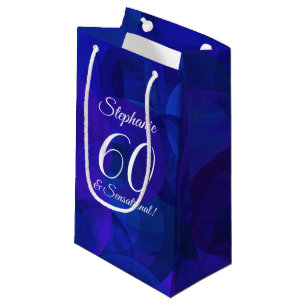 Royal Blue 60 and Sensational Birthday Party Small Gift Bag