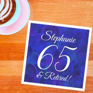 Royal Blue 65 and Retired Retirement Napkin