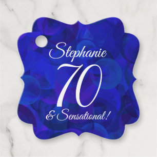 Royal Blue 70 and Sensational Birthday Party Favour Tags