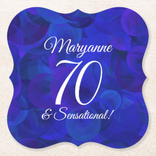 Royal Blue 70 and Sensational Birthday Party Paper Coaster