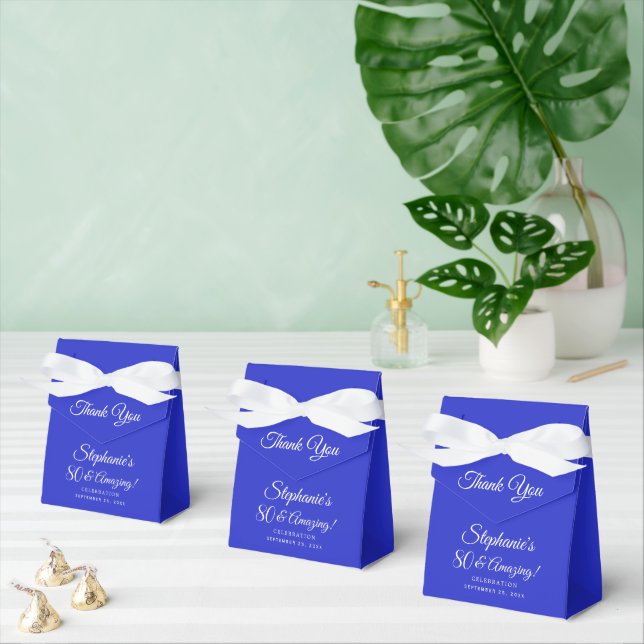 Royal Blue 80 and Amazing Birthday Party Favor Box (Multiple)