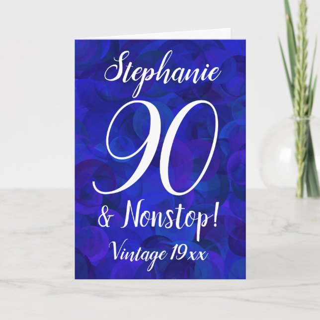 Royal Blue 90 and Nonstop Customized Birthday Card (Front)