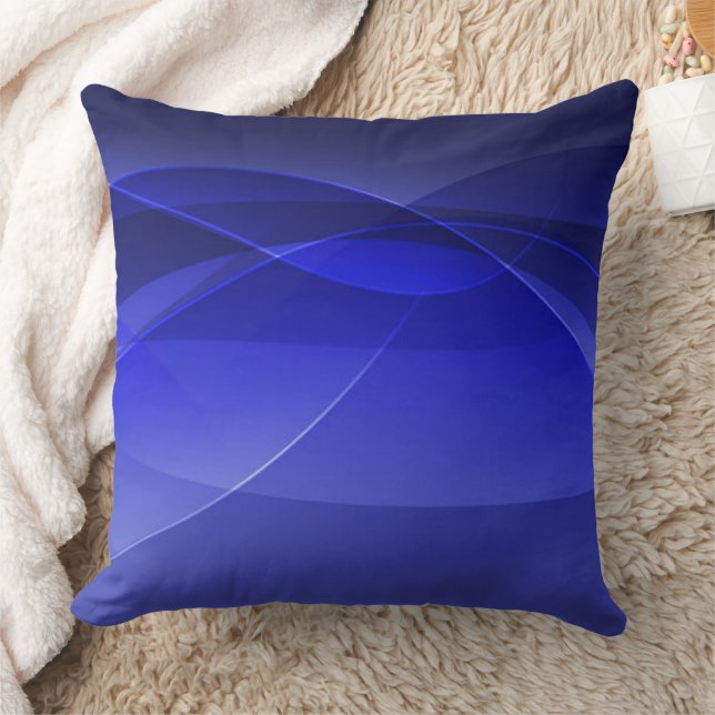 Royal Blue Abstract Modern Backdrop Design Throw Pillow (Blanket)