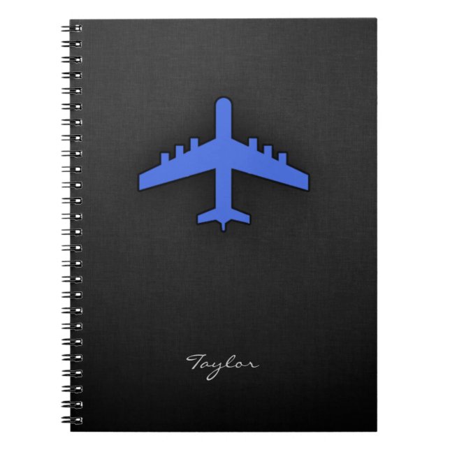 Royal Blue Airplane Notebook (Front)