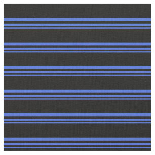 Royal Blue and Black Coloured Lines Fabric
