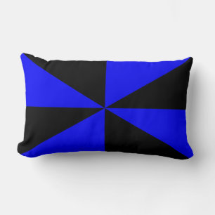 Royal Blue and Black Pinwheel Lumbar Pillow