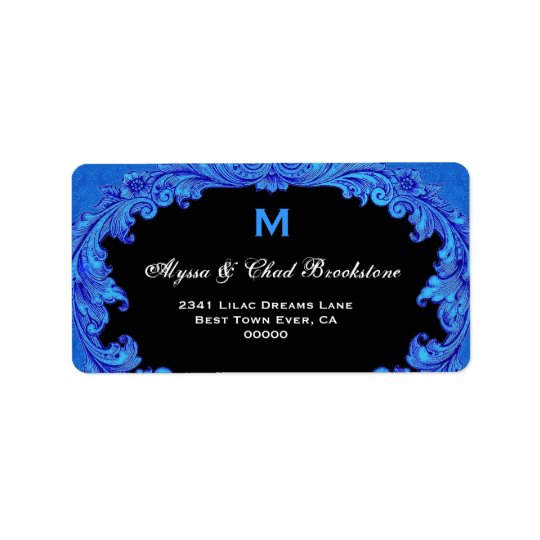 Royal Blue and Black Vintage Monogram G451