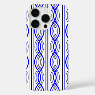 royal blue and black wavy lines iPhone case